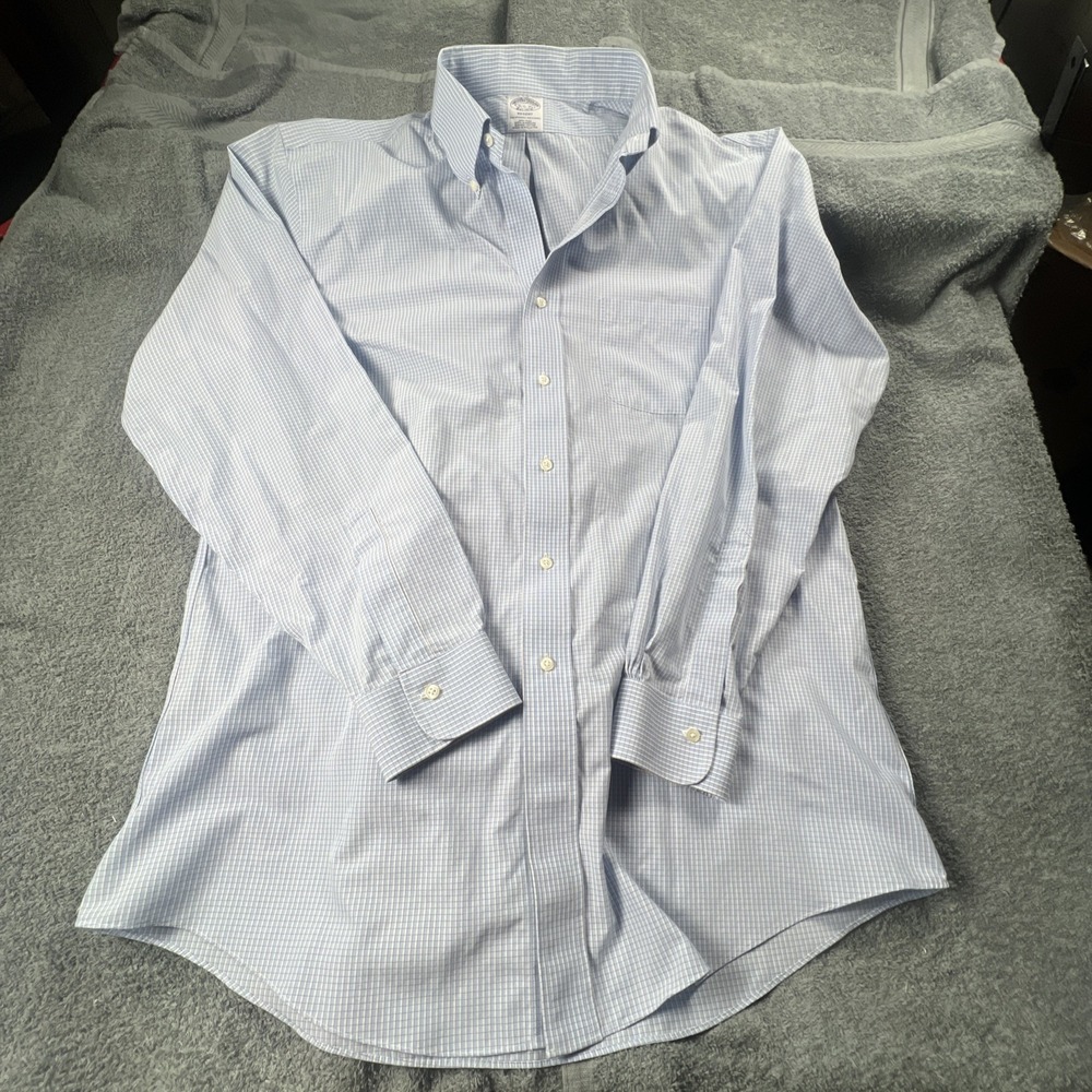 Brooks Brothers  Regent  16 1/2 -35‎ Non-Iron Stretch Supima Cotton Check Plain